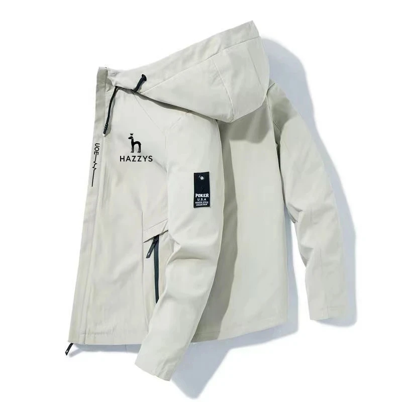 HAZZYS 2023 Bomber Jacket Men's Windbreaker Zipper Jacket Spring Autumn Casual Work Jacket Fashion Outdoor Adventure Jacket