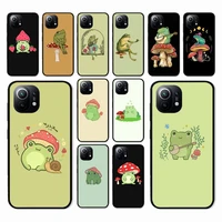 cottagecore frog mushroom kawaii phone case for xiaomi mi note 10 pro 8 lite 9 se 10t 6x 6 5x 5 f1 mix 2s max 2 3 cover