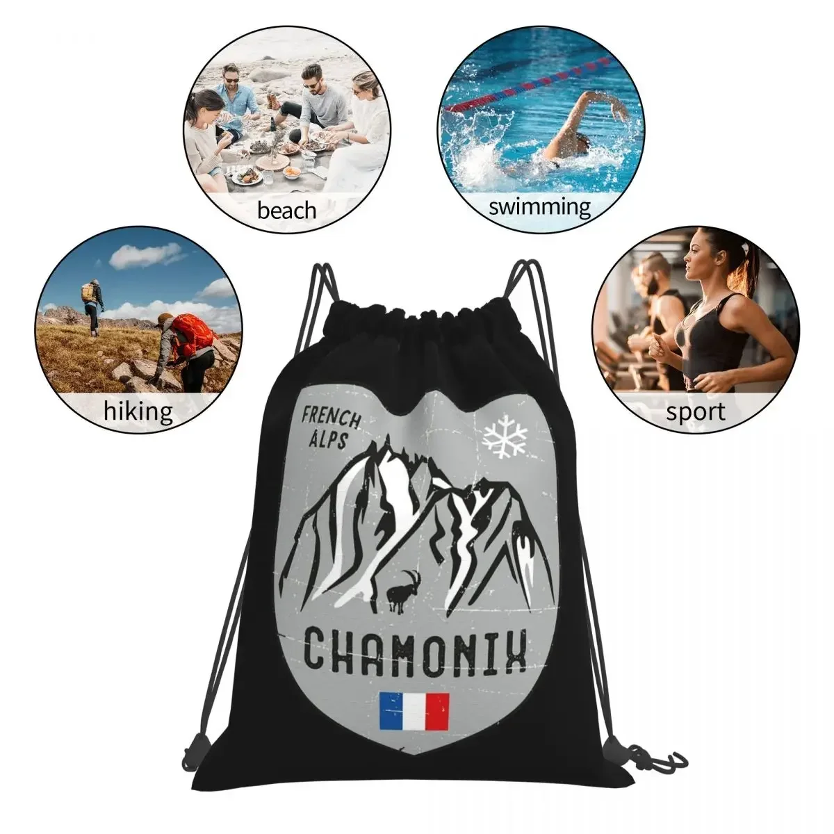 Рюкзаки Chamonix с эмблемой Франции спортивные сумки на шнурке карманами для