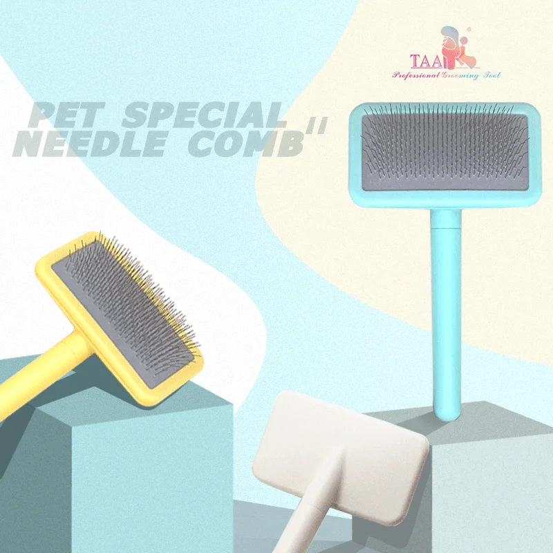 

TAA Pet Comb Professional Dog Flat Pin Comb Eco-friendly Plastic Comb for Dog Multi-coloured Pet Universal Hair Tool Cat Brush