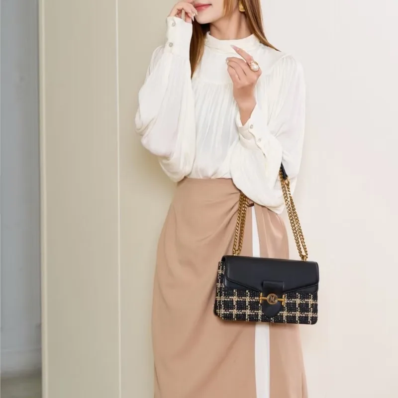Брендовая женская сумка 2025 года новинка осени и зимы легкая роскошная клетчатая