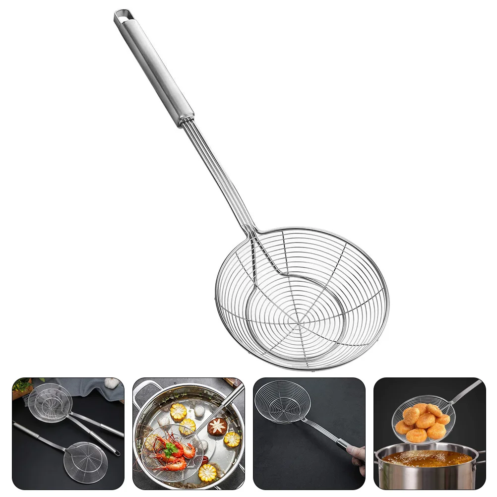 

Strainer Spoon Colander Sieve Fine Skimmer Fat Soup Flour Sifter Slotted Stainless Spoons Steel Fried Filter Chinois Scoop Pot