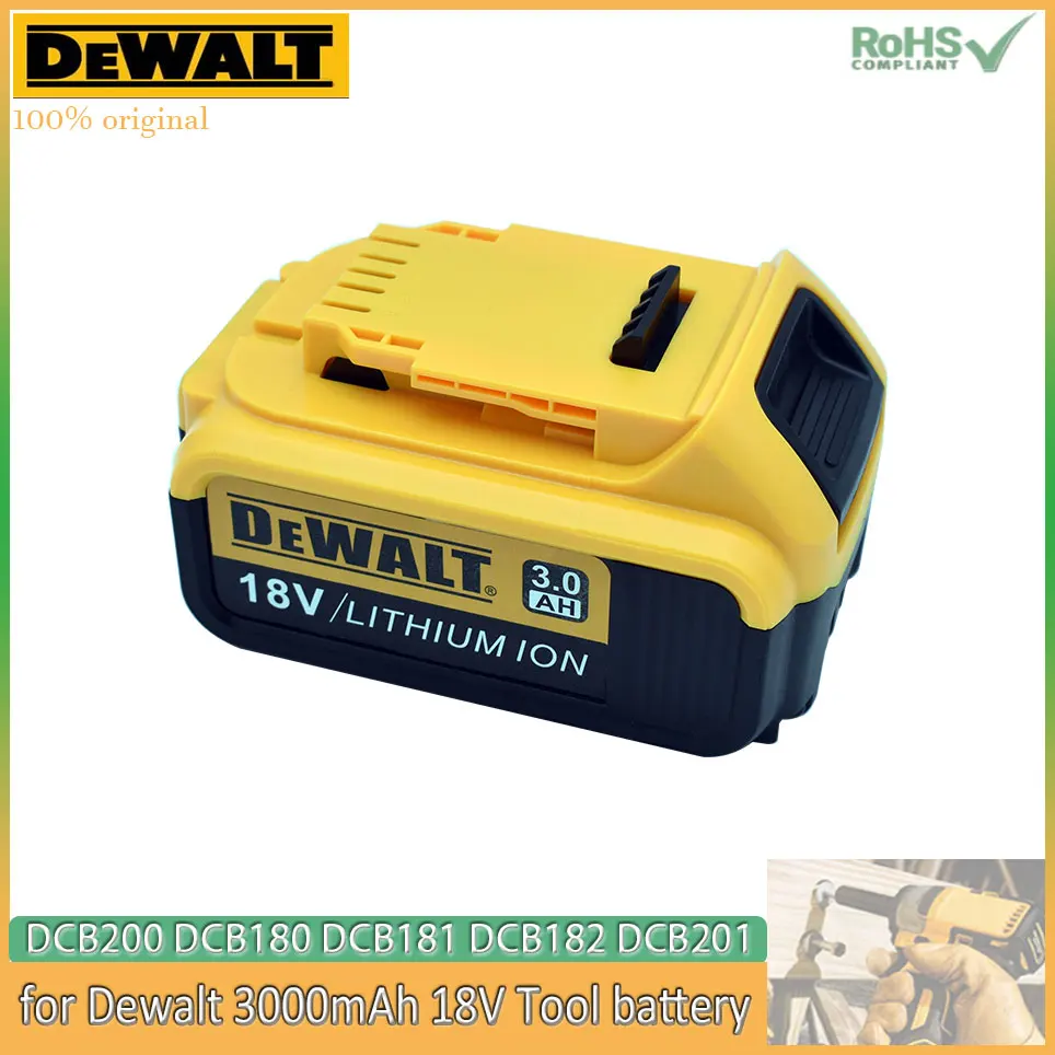 18V 3Ah/4Ah/5Ah/6Ah Lithium Battery for DeWalt power Tools DCB184 DCB200 rechargeable electric tool set 20v 3000mah Battery