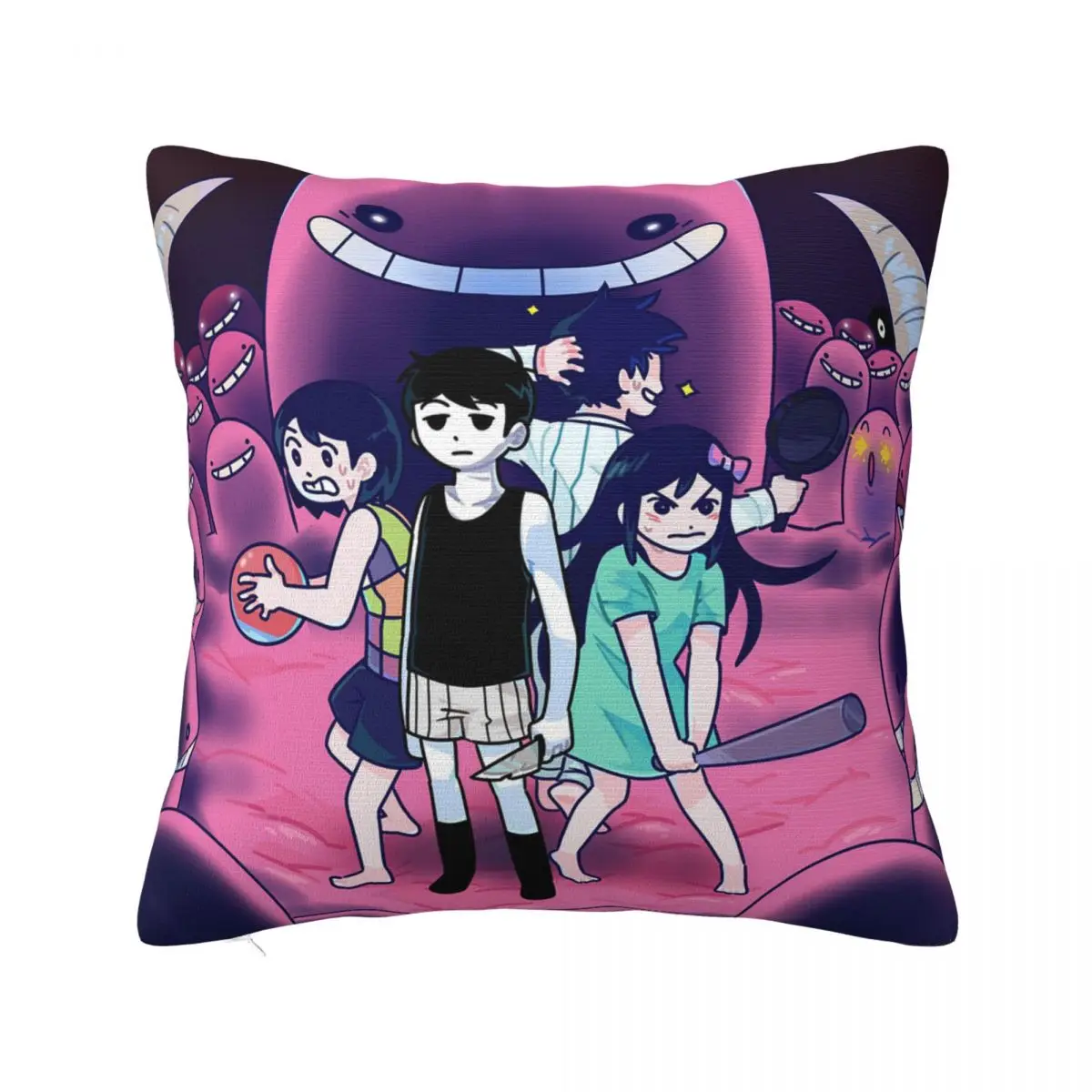 

Omori Game Basil Mari Kel Aubrey Pillowcase Soft Polyester Cushion Cover Decor Throw Pillow Case Cover Home Dropshipping 18"