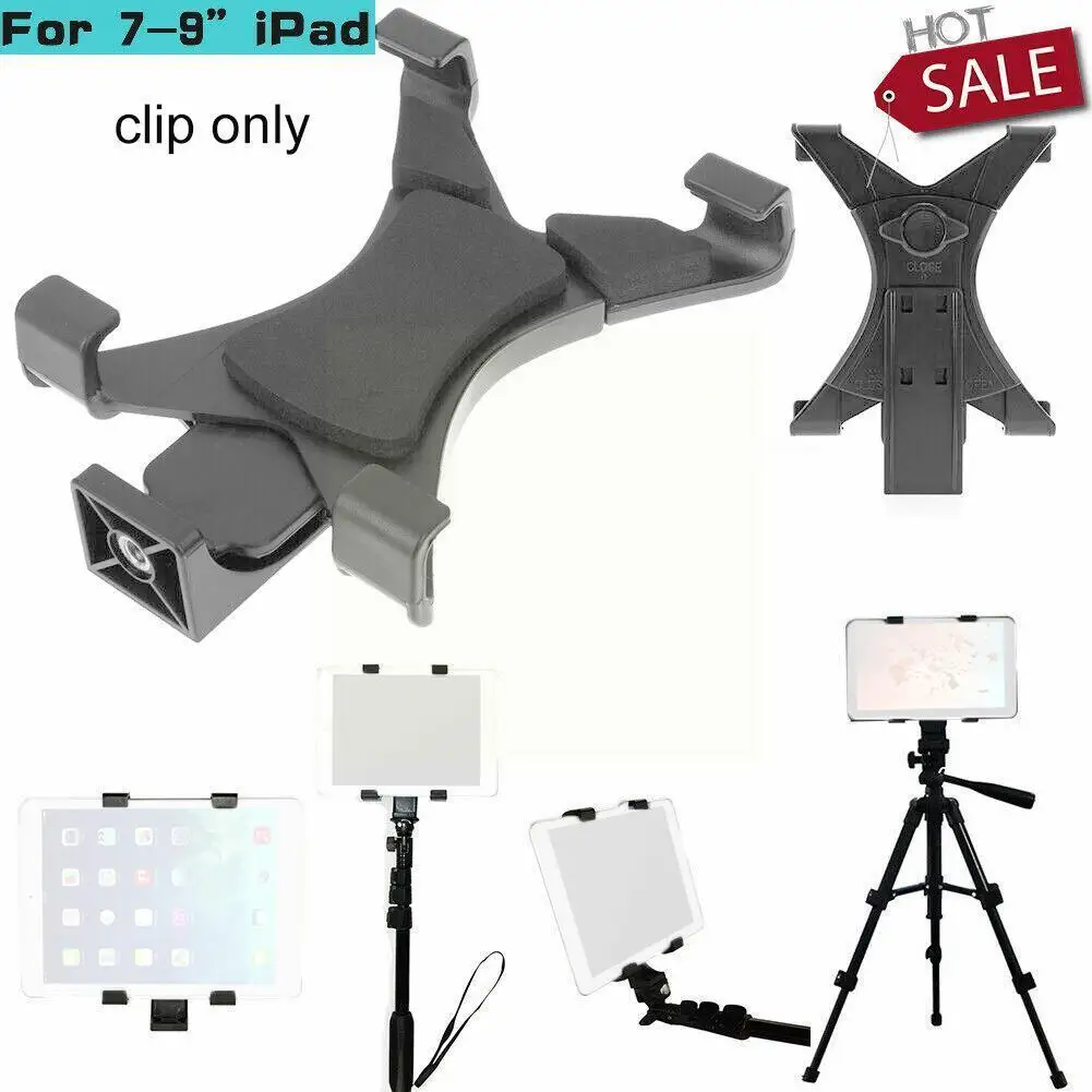 

Universal Tablet Tripod Mount Clamp With 1/4"thread Adapter For 2/3/4/air/air2 /mini For Tablet Phone Bracket H T4t2