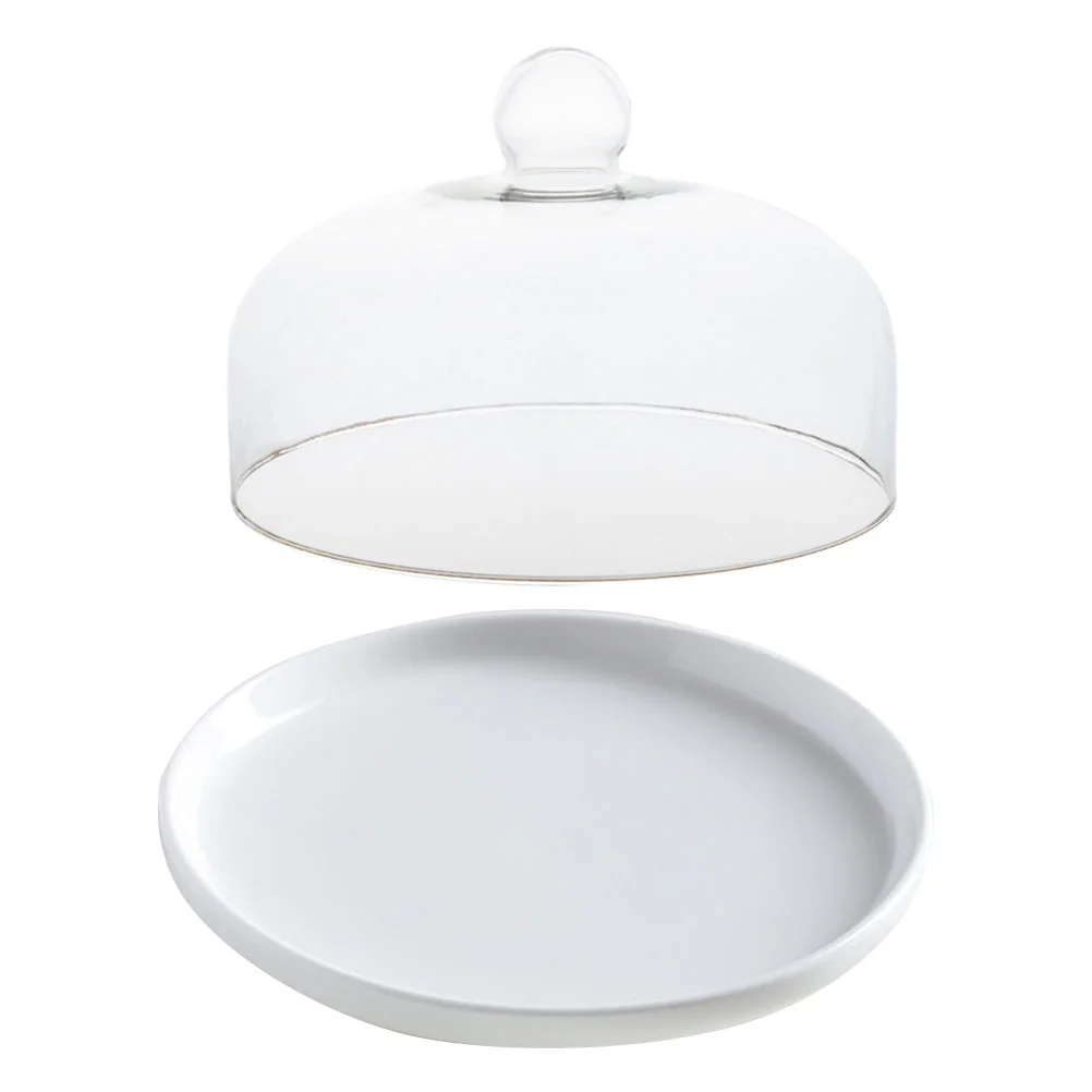 

Cake Cover Domedisplay Stand Dessert Holder Plate Withserving Cheese Cupcake Tray Mini Platter Round Stands Ceramic Cloche Bell