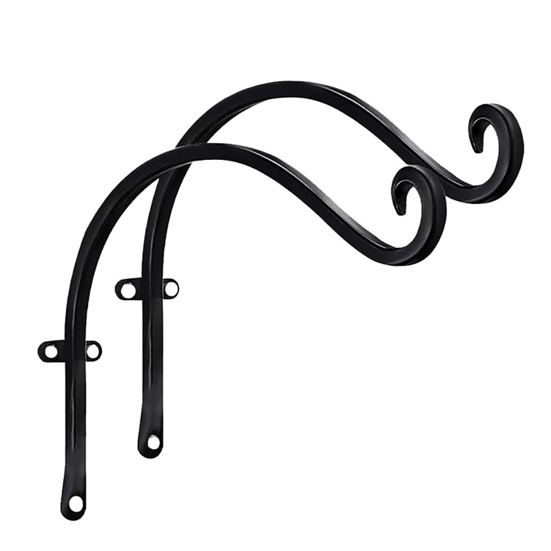 

2Pack 12Inch Heavy Duty Metal Hanging Planter Hook Wall Hook Hanging Plant Brackets For Bird Feeders Wind Chimes