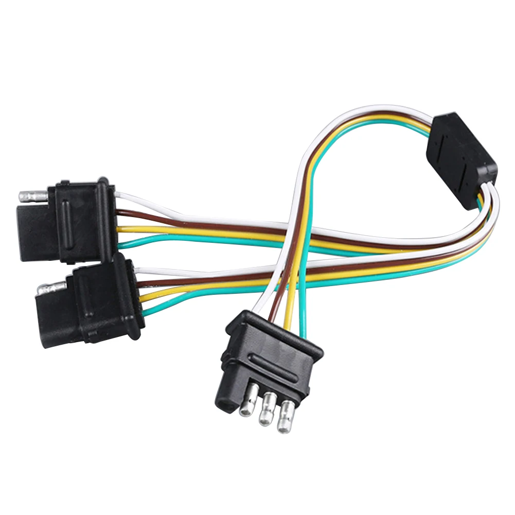

Trailer Light Wiring Harness add 4-Pin Plug 4 Way Flat Adapter Wire Connector 12V Socket Adapters Plugs Accessories Hot Sale