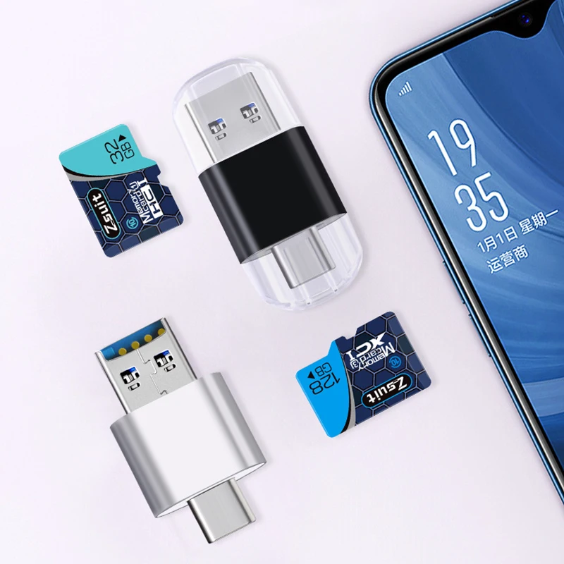 

USB 2.0 Type C Card Reader SD TF MicroSD Card Reader Type C OTG Adapter for Huawei Xiaomi Android Phone PC