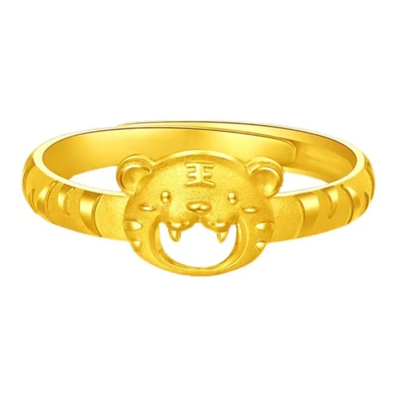 

Smiling Ring New Year Tiger Ring Cute Elegant Charm Ring Adjustable Finger Ring for New Year Memories Gifts