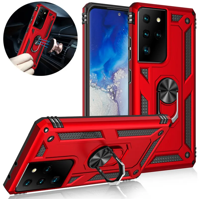 

For Samsung Galaxy S21 Plus S20 FE Luxury Magnetic Ring Armor Case For Note 20 Ultra A11 A51 A71 A52 A72 A42 A12 A03S M62 M51