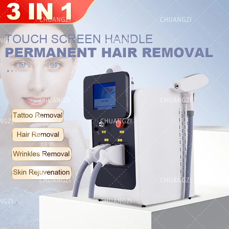 Best Selling Picosecond 3 in 1 Electron Light Hair Removal Ipl R-F Handle Diode Hair Removal Pigmented Tattoo