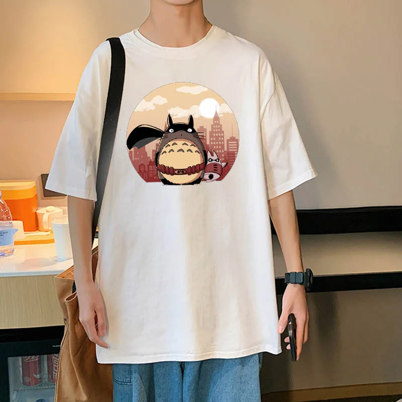 

Totoro Cartoon Kawaii Printed T Shirt Men Loose Casual Tees Tops Cotton High Quality T-shirts Unisex Japan Anime New Tshirt Male