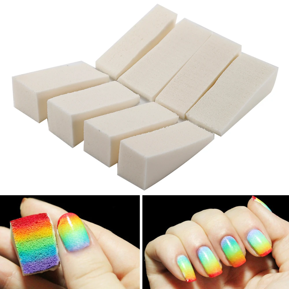 

8Pcs/Set Soft Triangle Nail Art Polish Gel Gradient Color Stamping Stamp Drawing Painting Sponge Image Transfer Manicure Tool