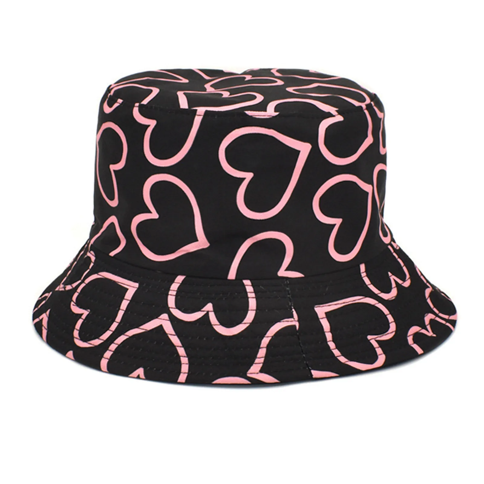 

Women Summer Fashion Beach Adjustable Washable Cotton Bucket Hat Sun Hat Outdoors Fish Hat Cap With Chain