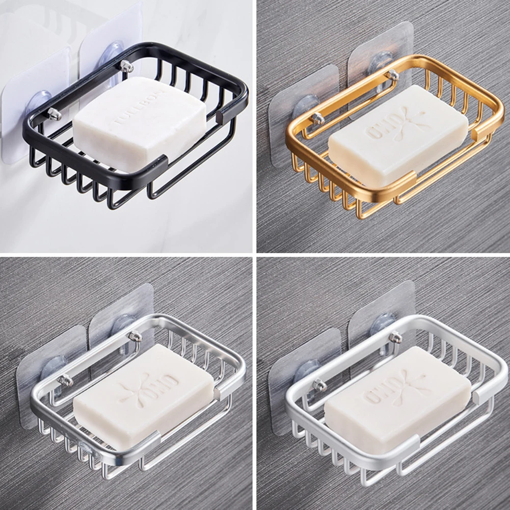 

Metal Strong Suction Soap Dish Holder Bathroom Shower Bath Net Drain Case Tray Shower Soap Dish Bathroom Products