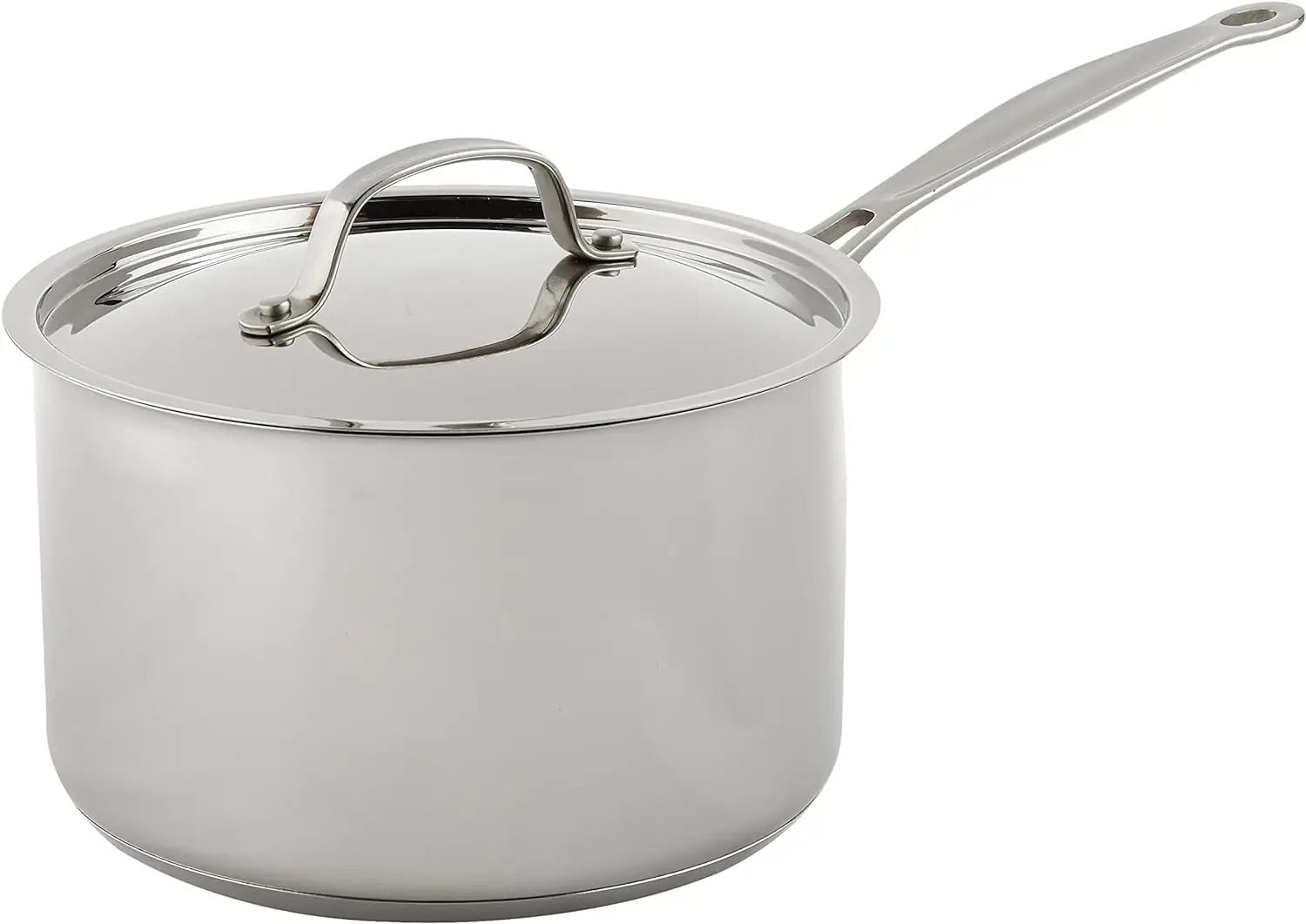 

Chef's Classic Stainless 4-Quart Saucepan with Cover Cooking accessories Cooking glass pot 냄비 Aluminium pan Big cooking pot