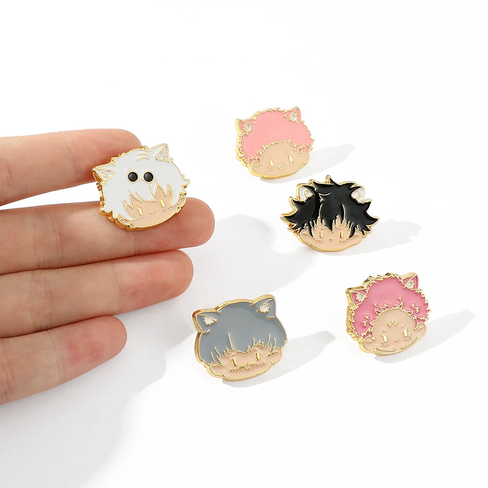 Аниме ююютсу Kaisen броши булавка милый мультяшный рисунок эмалированная одежда