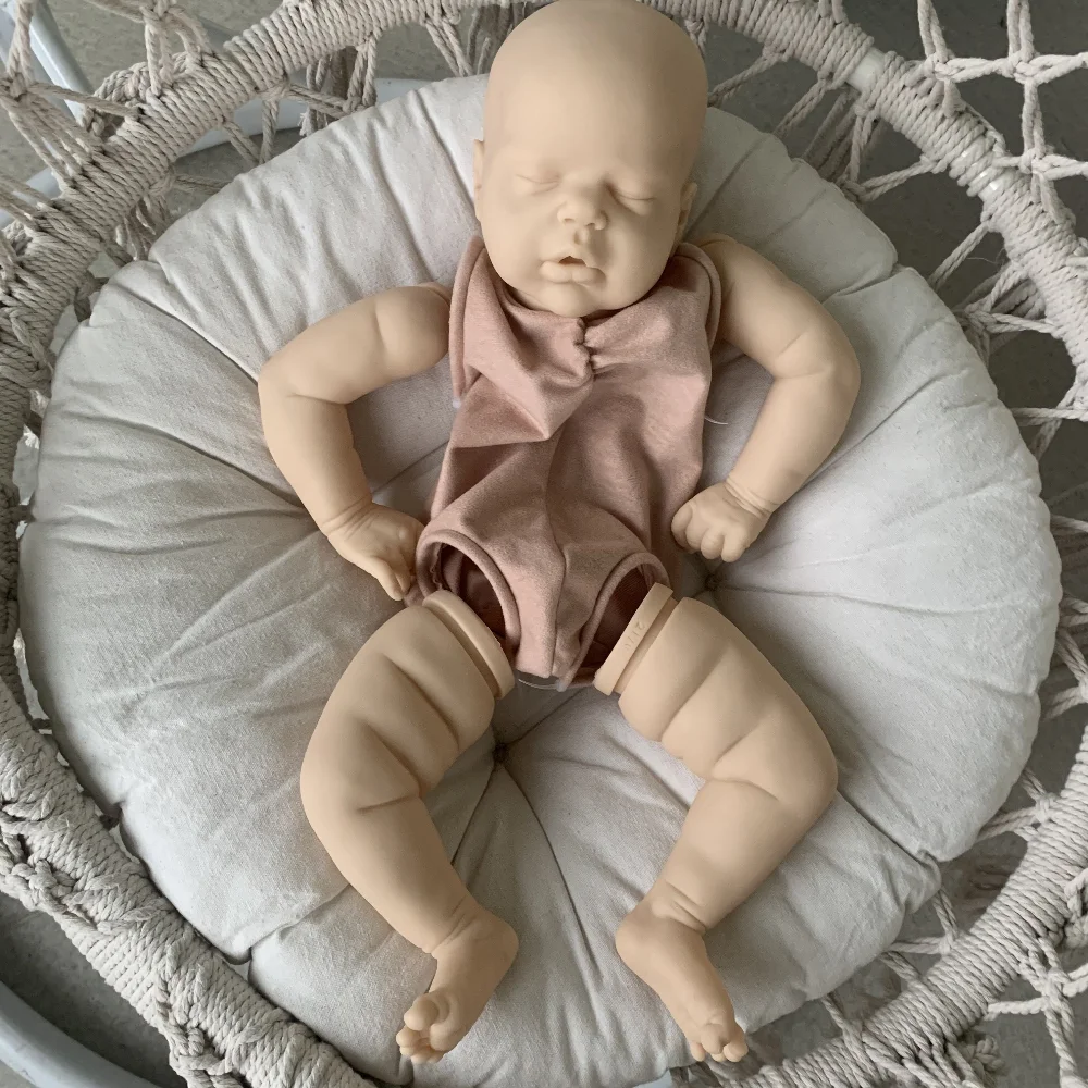 22inches Bebe Reborn Doll Kit Sleeping Baby Alexis Unassembled DIY Doll Parts with Cloth Body Reborn Supply Doll Kit for Girls