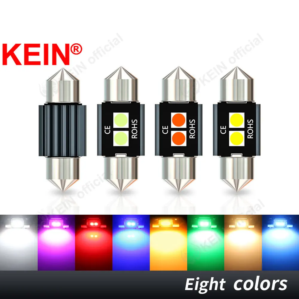 KEIN 1x28 мм Festoon Автомобильная внутренняя Светодиодная лампа SV8.5 C5W 3030 багажник C10W дверь для Чтения Купол макияж номерной знак сигнальная лампа