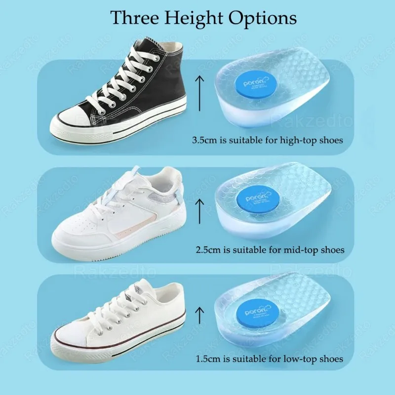 Силиконовые стельки для увеличения роста мужчин и женщин вставки обуви