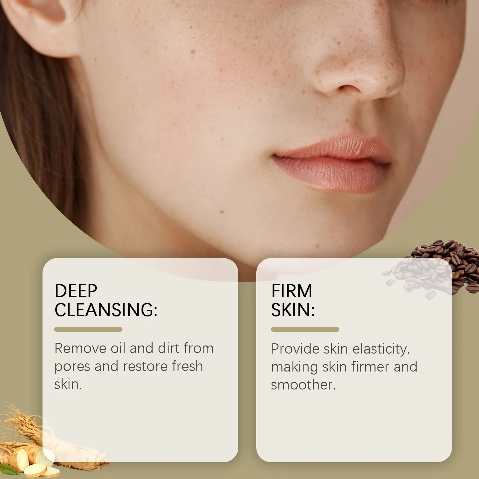 Восстанавливающая и увлажняющая отшелушивающая маска женьшеня Hoygi для сияющей