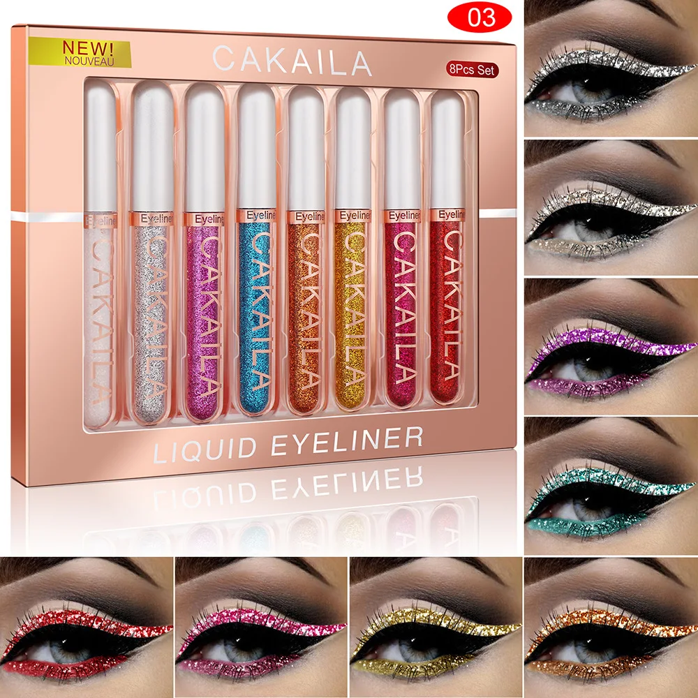 8 Colors Matte Color Eyeliner Kit Makeup Waterproof Colorful Eye Liner Pen Eyes Make up Eyeshadow Cosmetics Eyeliners Set images - 3