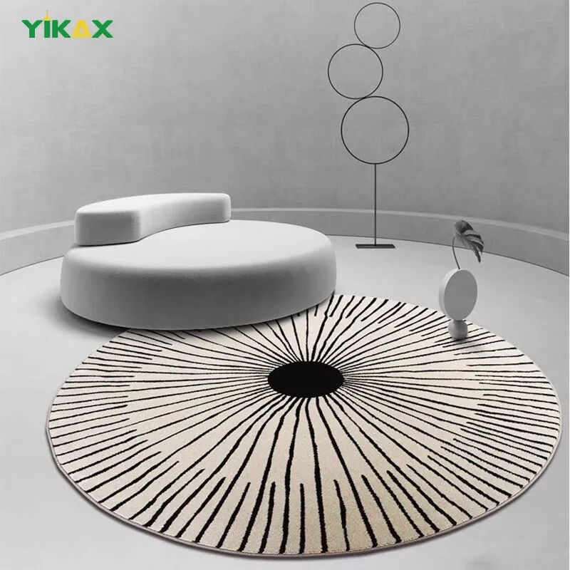 

Nordic Minimalist Round Area Rug Large Size Carpet Floor Mat Living Room Bedroom Bedside European Flannel Modern Home Decoration