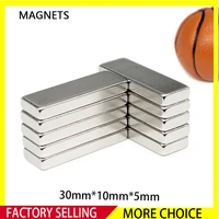 250pcs 30x10x5mm ndfeb block super powerful strong magnetic magnets 30mm x 10mm x 5mm rare earth neodymium magnet 30105