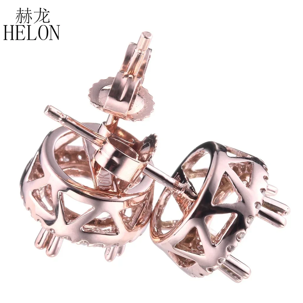 HELON 5-6 75 мм круглые однотонные 14-каратные розовые золотые серьги с натуральными