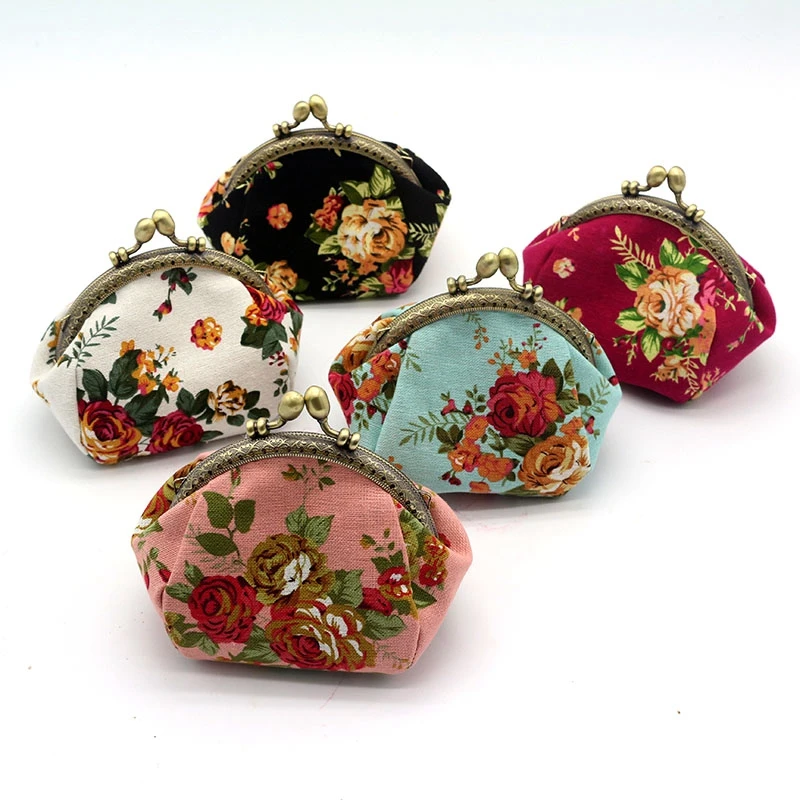 

Wallet,Lady Vintage Flower Mini Coin Purse Wallet Clutch Bag
