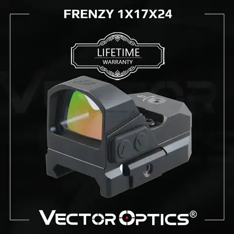 Векторная оптика Frenzy 1x17x24 Красный точечный прицел пистолета IPX6 Водонепроницаемый подходит для 21 мм Пикатинни GLOCK 17 19 9 мм AR15 M4 AK