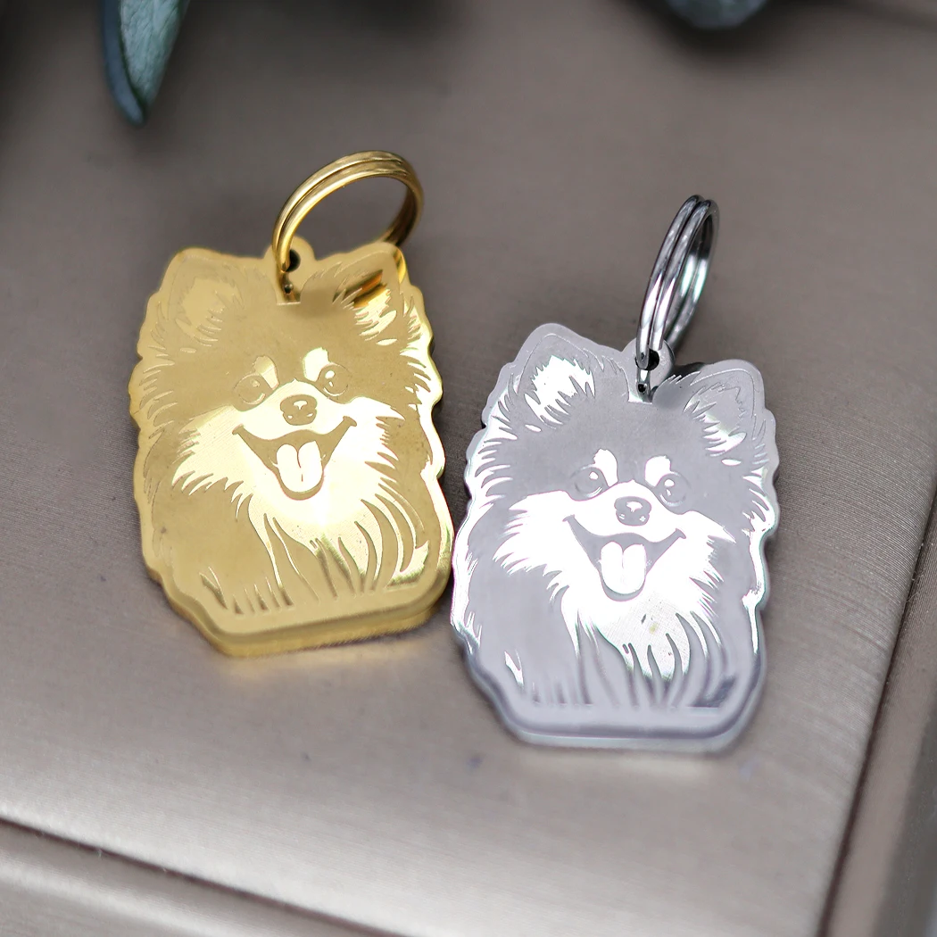 1 шт. персонализированный брелок с именем померанский шпиц собака