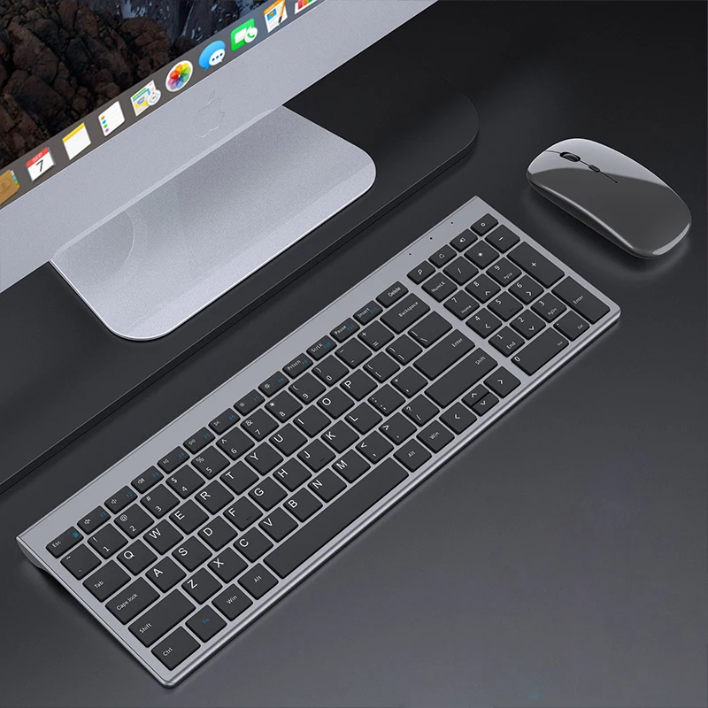 

Slim 2.4GHz Wireless USB Keyboard And Mouse Set Plug And Play Keyboard Mouse Combo Ergonomic Rechargeable Keyboards and Mice