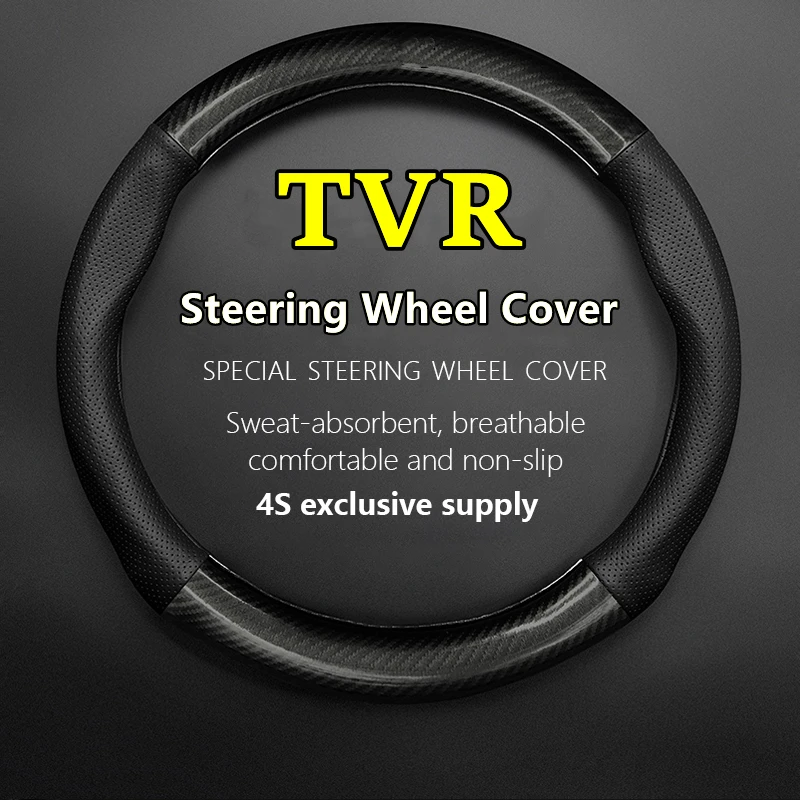 

Fiber Leather For TVR Steering Wheel Cover Genuine Leather Carbon Fiber Fit Griffith Sagaris Tuscan