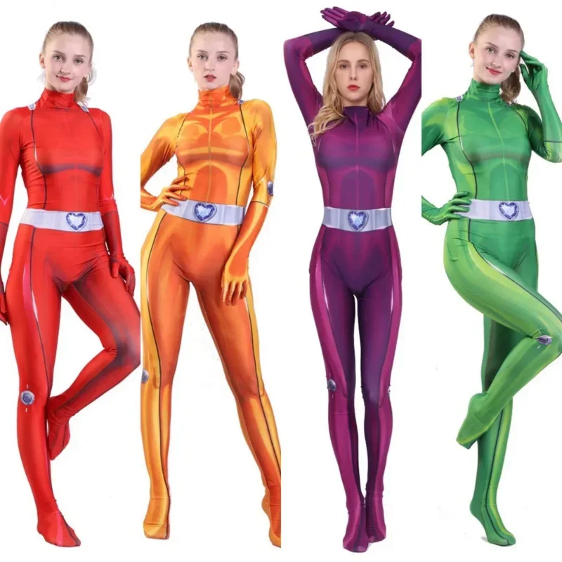 Костюм для косплея женщин и детей взрослых девочек костюм Zentai Clover Ewing Samantha Simpson