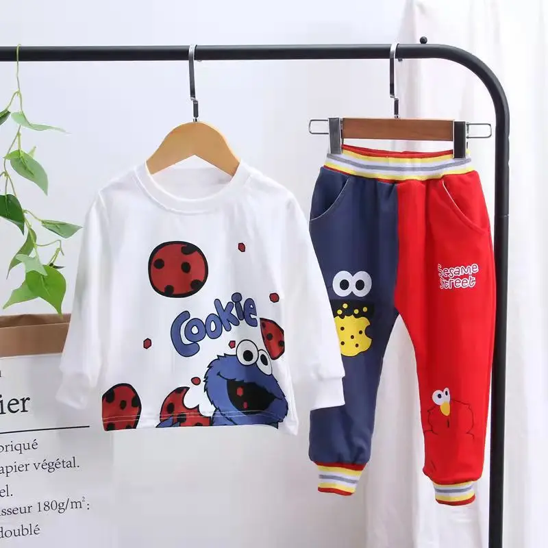 

Boys and Children's Clothing Spring and Autumn Boys' Sweater Suits Girls' Baby Hooded Tops and Pants Two-piece Set