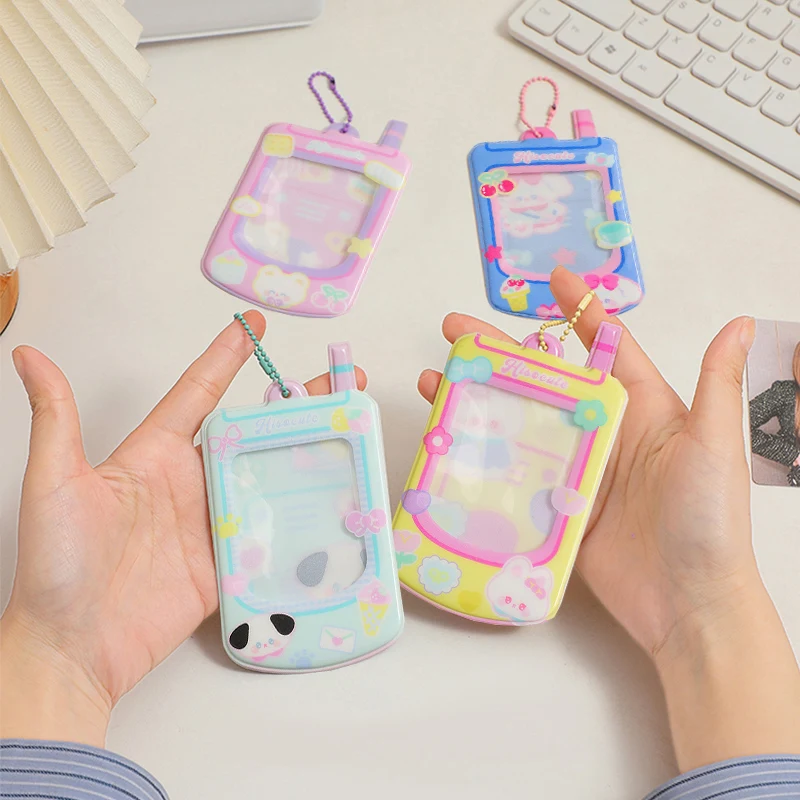 

Lovely Cartoon Phone Style Kpop Photocard Holder ID Card Holder Bus/Bank/Idol Postcards Display Holder Student School Stationery