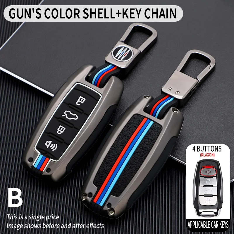 Zinc Alloy Car Key Case Cover Fob Shell for Great Wall Haval Hover H1 H4 H6 H7 H9 F5 F7 H2S GMW Auto Accessories