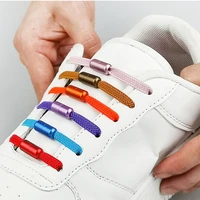 1pair elastic no tie shoelaces semicircle shoe laces for kids and adult sneakers quick lazy metal lock laces shoe strings