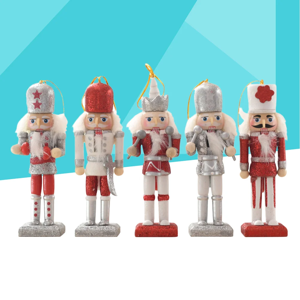 

Nutcracker Christmas Wooden Ornament Figures Decorations Ornaments Mini Soldier Nutcrackers Hangingdecor Figure Traditional Wood