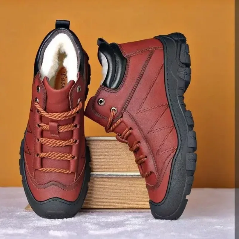 Ботинки мужские зимние с плюшевой подкладкой на мягкой подошве