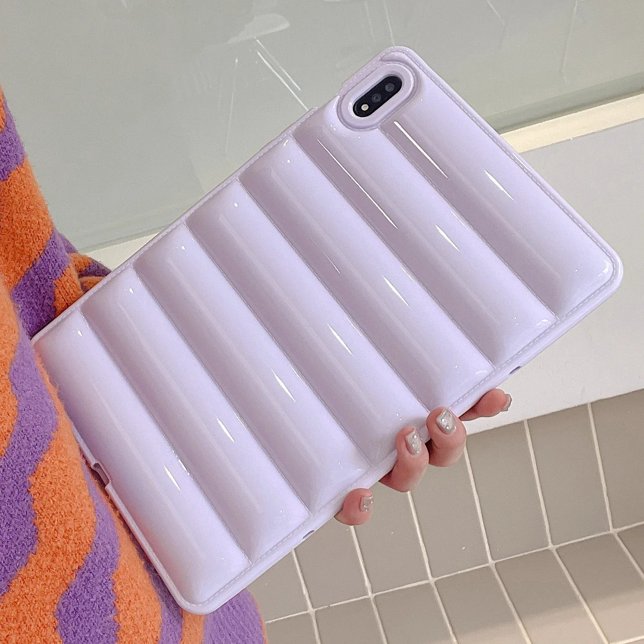 For Samsung Tab Case S8 S7 A8 A7 S6 Lite S10 S9 FE A9 Plus Down Jacket Shockproof Candy Color Tablet Soft Silicone Cover