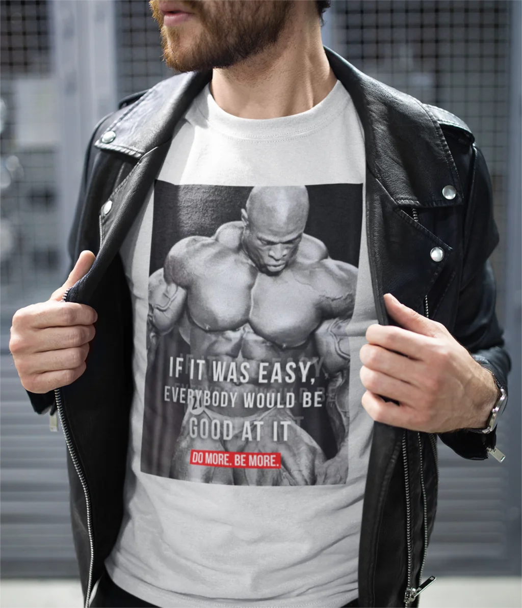 

Ronnie Coleman T Shirts Bodybuilding Motivational T-Shirt Men Ronnie Coleman Gym Fit Fitness Vintage Tees Plus Size Clothing