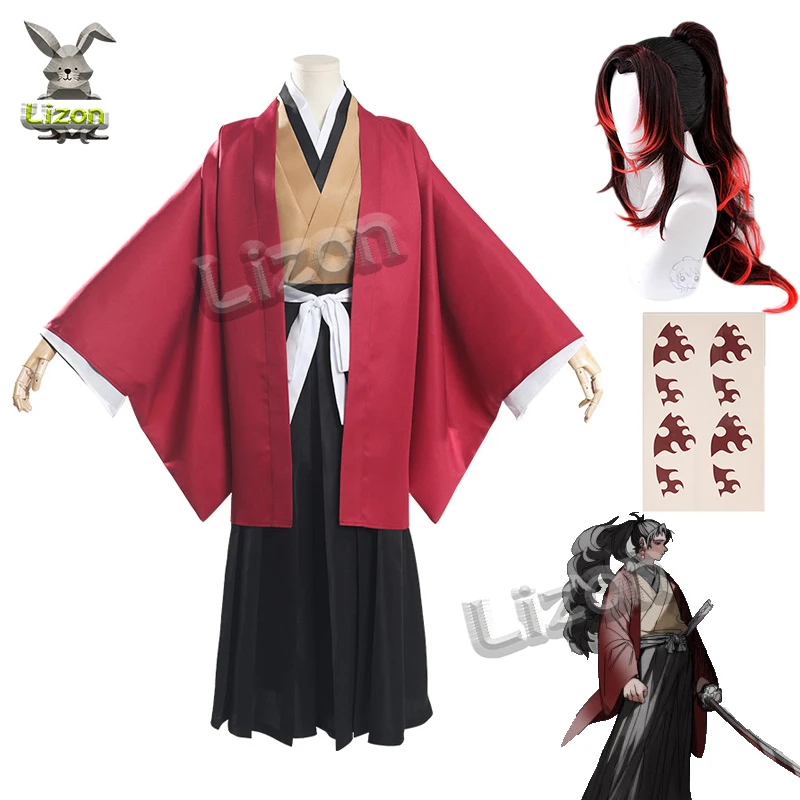 Demon Slayer:Kimetsu No Yaiba Costumes Samurai Tsugikuni Yoriichi Cosplay Kimono Set Anime Kimono for Women Men