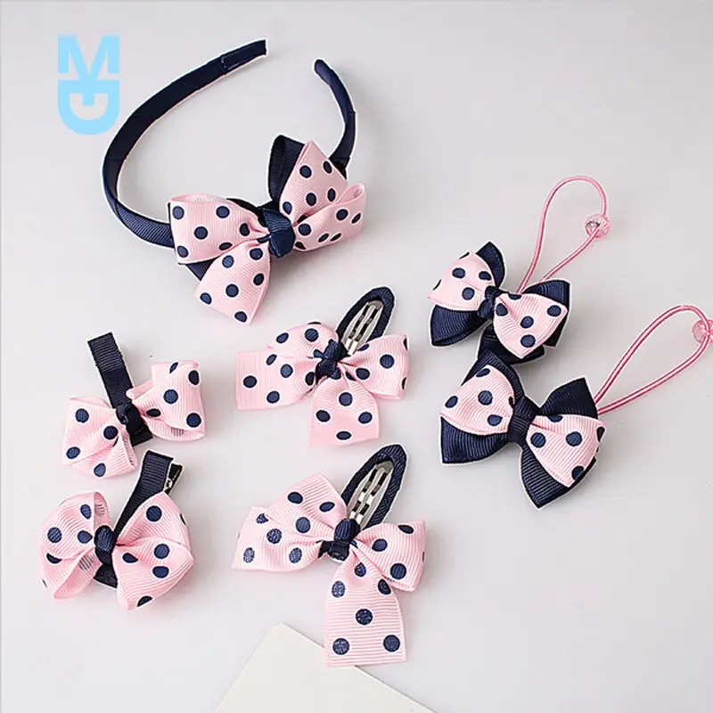 

New 7Pcs/set Kid Girl Infant Baby Headband Bow Flower Hair Band Accessories Headwear