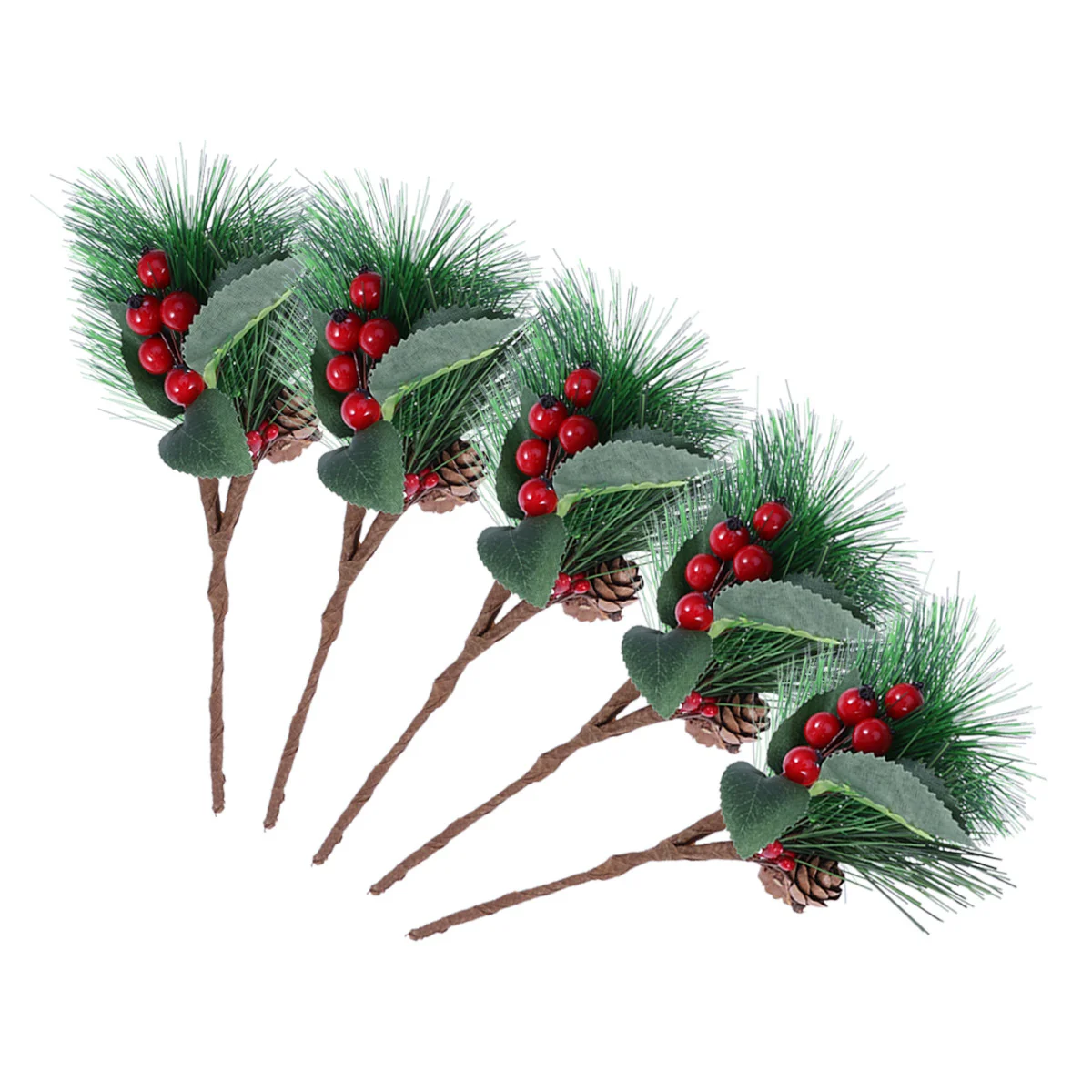 

10pcs Artificial Berry Spray Pip Berry Stems Christmas Flower Wreath Pinecone Garland Berry Twig Stems