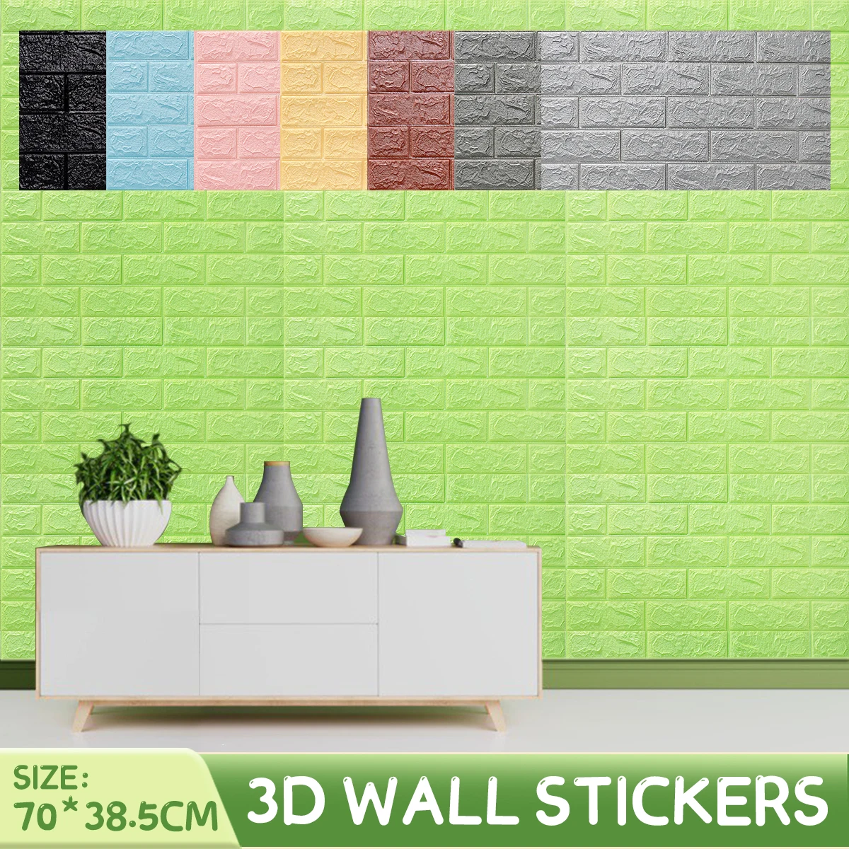 

10PCS 3D Wallpaper Brick Wall Sticker Self-Adhesive Waterproof Moist-Proof Brick Wall Stickers TV Backgrand Home Decoration
