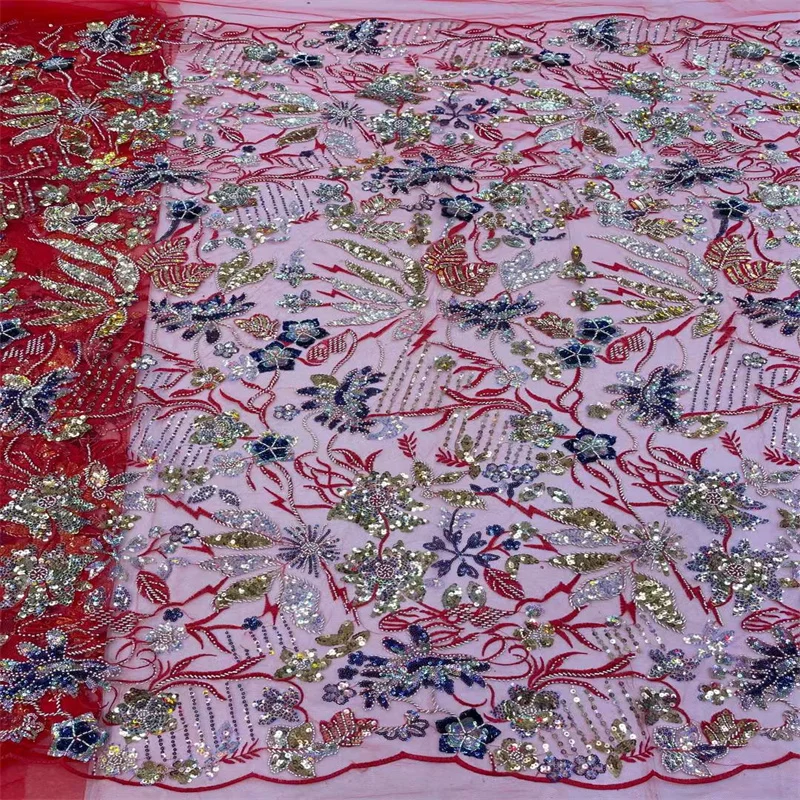 

Роскошная кружевная ткань, кружевная вышивка, сетчатая кружевная ткань, 3D вышивка из бисера, африканская кружевная ткань