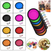 large collapsible dog pet folding silicone bowl outdoor travel portable puppy food container feeder dish bowl
